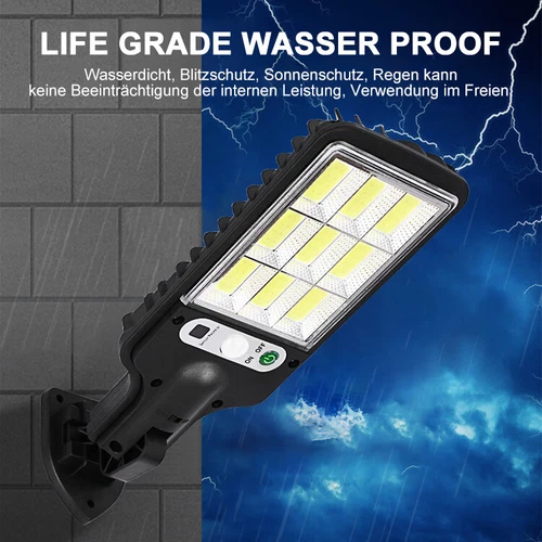 4er 6000W Solarleuchte mit Bewegungsmelder Außen Lampe Fluter LED Strahler Licht - Bild 12 von 14