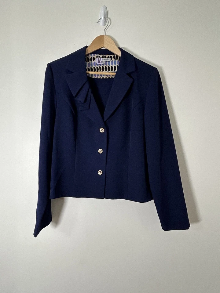 DANNY & NICOLE Women's Blue Polyester Blend 2Pc Pant Suit Size 14 - Image 2 of 4