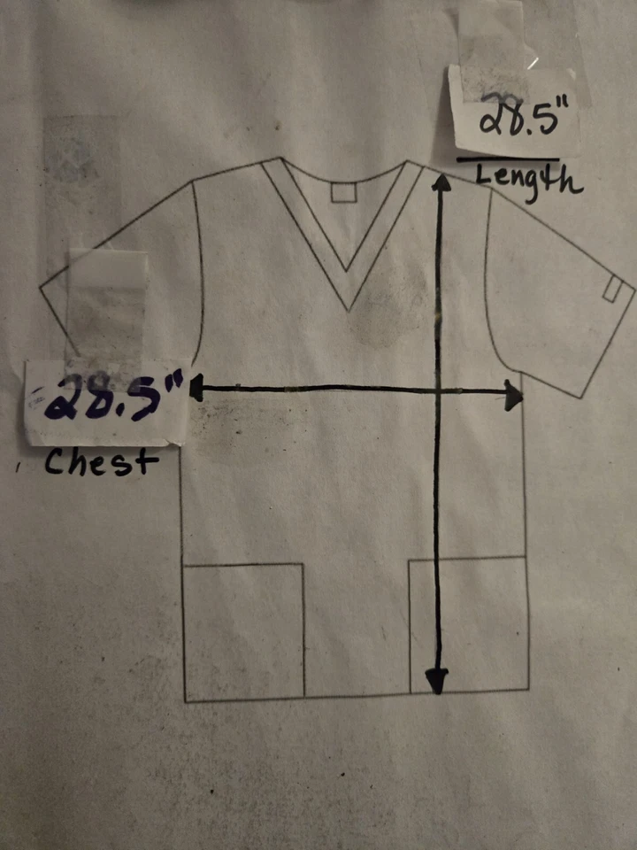 Cherokee Scrub Top Size 3XL-White/Pastel Floral Mock Wrap-Chest 28.5"/L 28.5" - Image 4 of 4