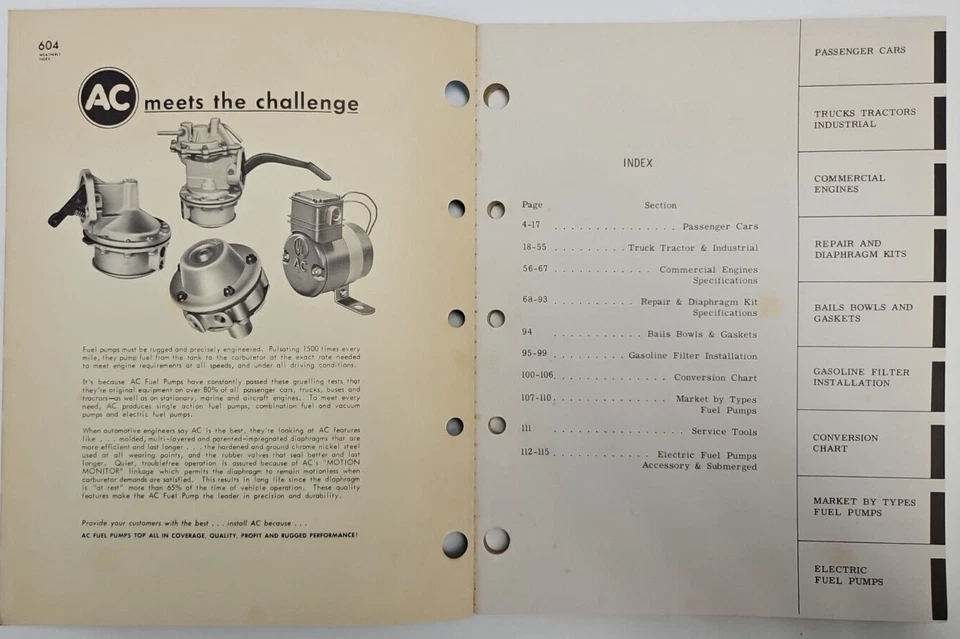 1963 AMC A/C Combustible Bombas Gasolina Filtros Wholesalers Literatura Manual - Imagen 3 de 4