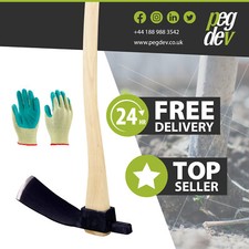 3.5lb Carpenters Adze - with rubber coated grip gloves - ideal for wood workers