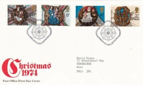 GB 1974 Christmas FDC Bethlehem Cancel typed with enclosure VGC