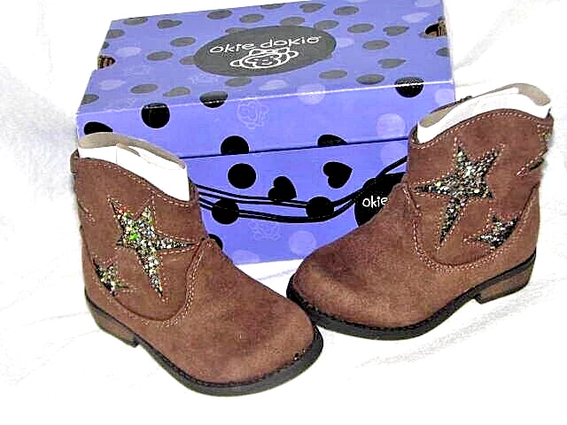 Botas de Gamuza Marrón NOOKIE DOKIE Niñas Talla 5M Brillante Estrella Vaquera Occidental Nuevas Foto 3 de 4