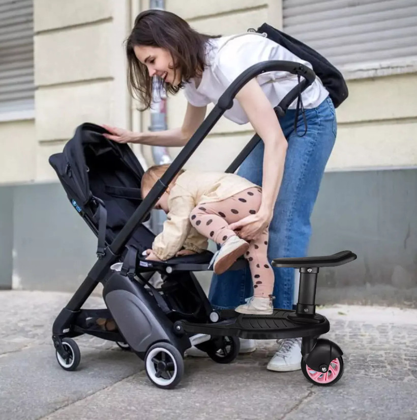 Buggy Board con Sedile Kiddy Pedana per Passeggino Tavola Rotante Passeggino foto 6