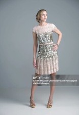Oscar de la Renta Pre-Fall 2010 Paillette Embroidery Chiffon Dress Size 2