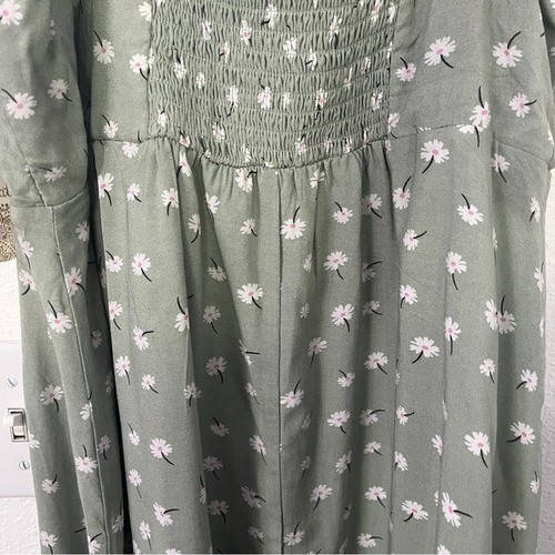 Altar'd State Sleeveless Ruffled Trim Mini Floral Green Dress Size XL NWT - Picture 7 of 8