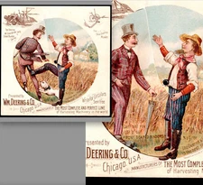Deering Farm Machinery Chicago Dude Butt Kicking Fun Trade Card Novelty SR.Fr.dD