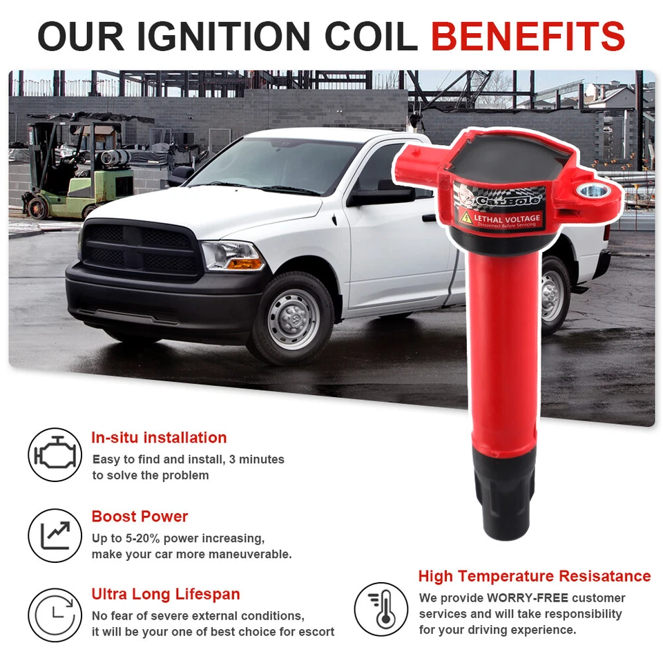 4 Pack Ignition Coils & Spark Plugs For 2007-2017 Jeep Compass Patriot 2.0L 2.4L - Image 3 of 4