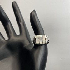 Mother Of Pearl Shell  .925 Silver Ring Handmade Size 6-6.5 Natural Inlay