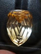 Unique laser cut Citrine gemstone - faceted natural golden Quartz 16.20 CTS
