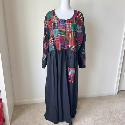 Vintage MICHAEL SIMON Y2K Embroidered Patchwork Pullover Dress SZ. 3X 