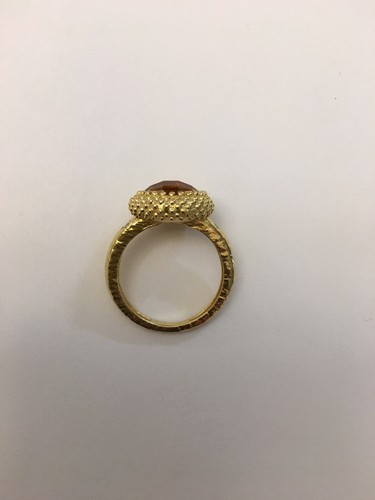 Vintage 14k Gold Citrine And Diamond Ring - Picture 5 of 10