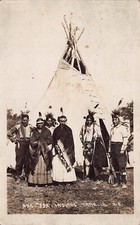 RPPC Tama IA Iowa Meskwaki Tribe Sauk Fox Reservation Tipi Photo Postcard D45