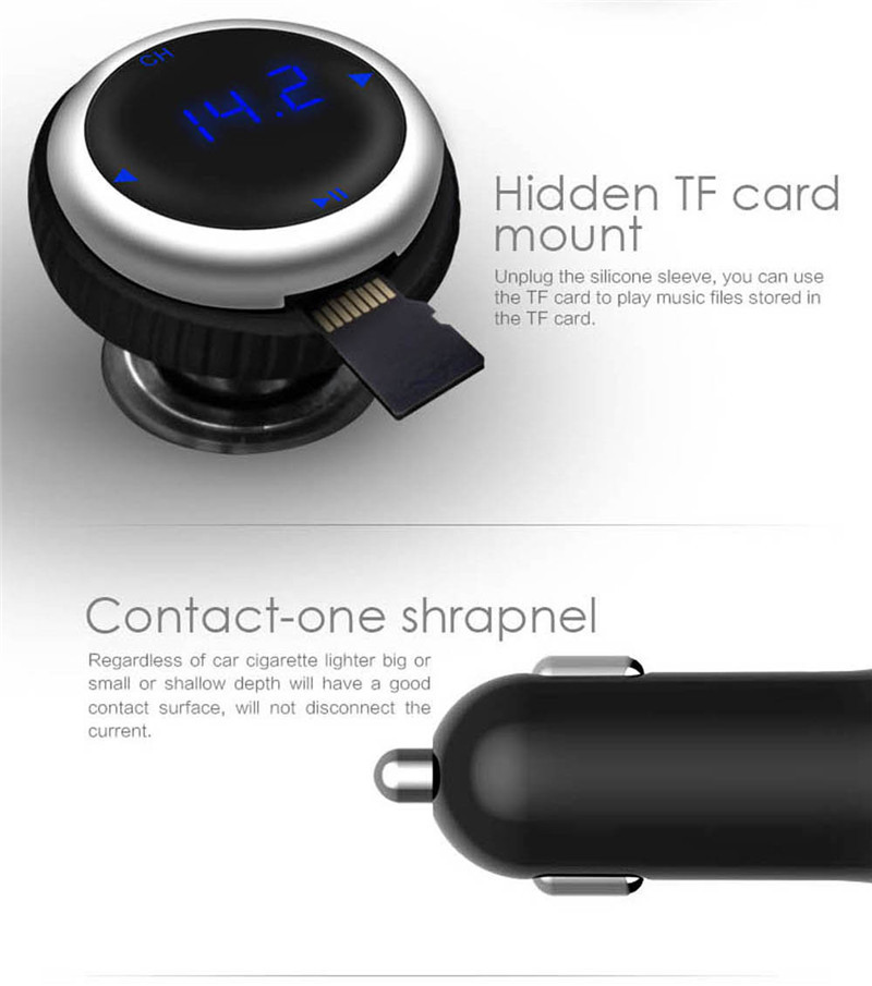 LCD Wireless Bluetooth FM Transmitter Car Kit MP3 Music Player SD USB 3