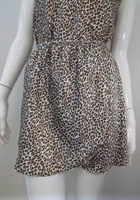 Vintage Wondermaid Leopard Print Half Slip & Camisole Set Lingerie MEDIUM Black