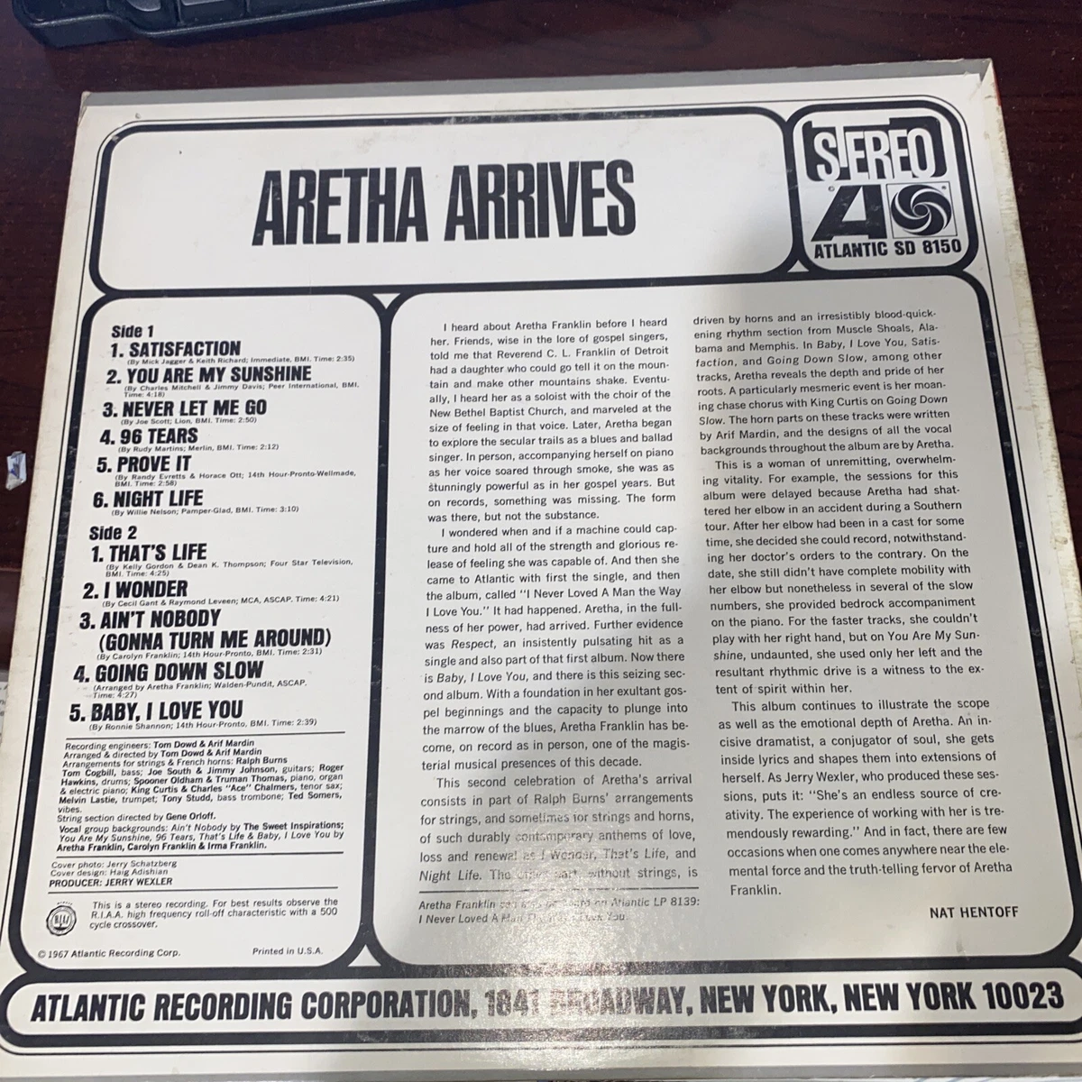 ARETHA FRANKLIN ARETHA ARRIVES LP SD 8150 海外 即決-