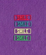 WORD RECTANGLE SMILE die cuts scrapbook cards