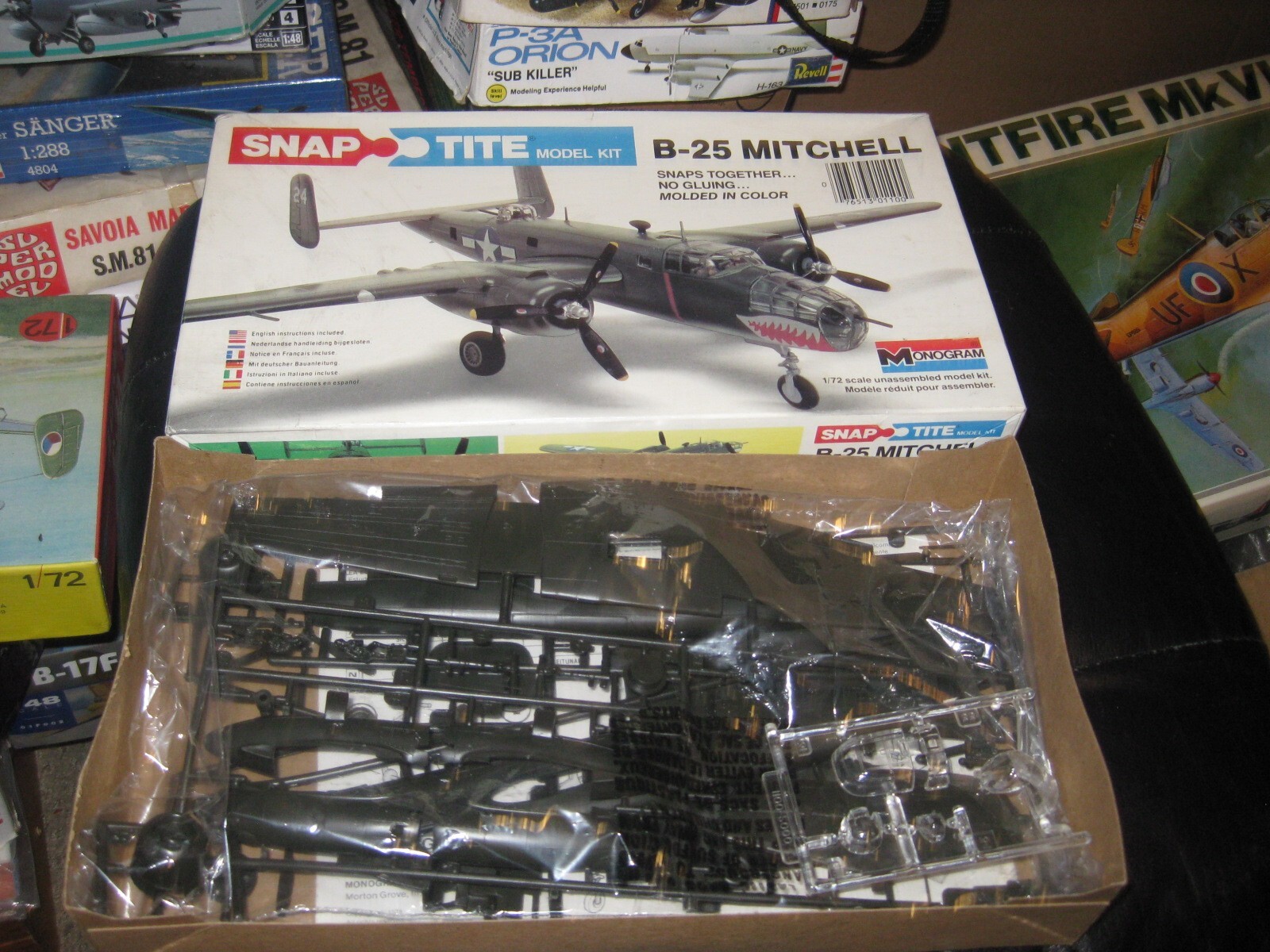 Mint in box B-25 Mitchell Monogram Snaptite kit in 1:72 scale from 1978 ...