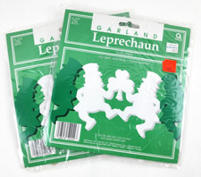 2 Packs St. Patrick's Day Leprechaun 12ft Garland Amscan New in Package