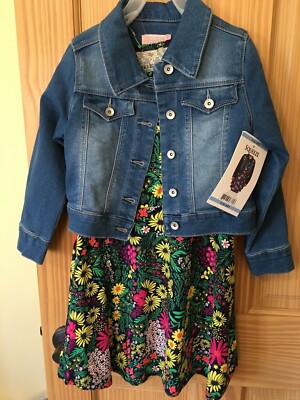 NWT Squeeze Girls Sunflower Dress with Denim Jacket Set soft Many Size |  eBay