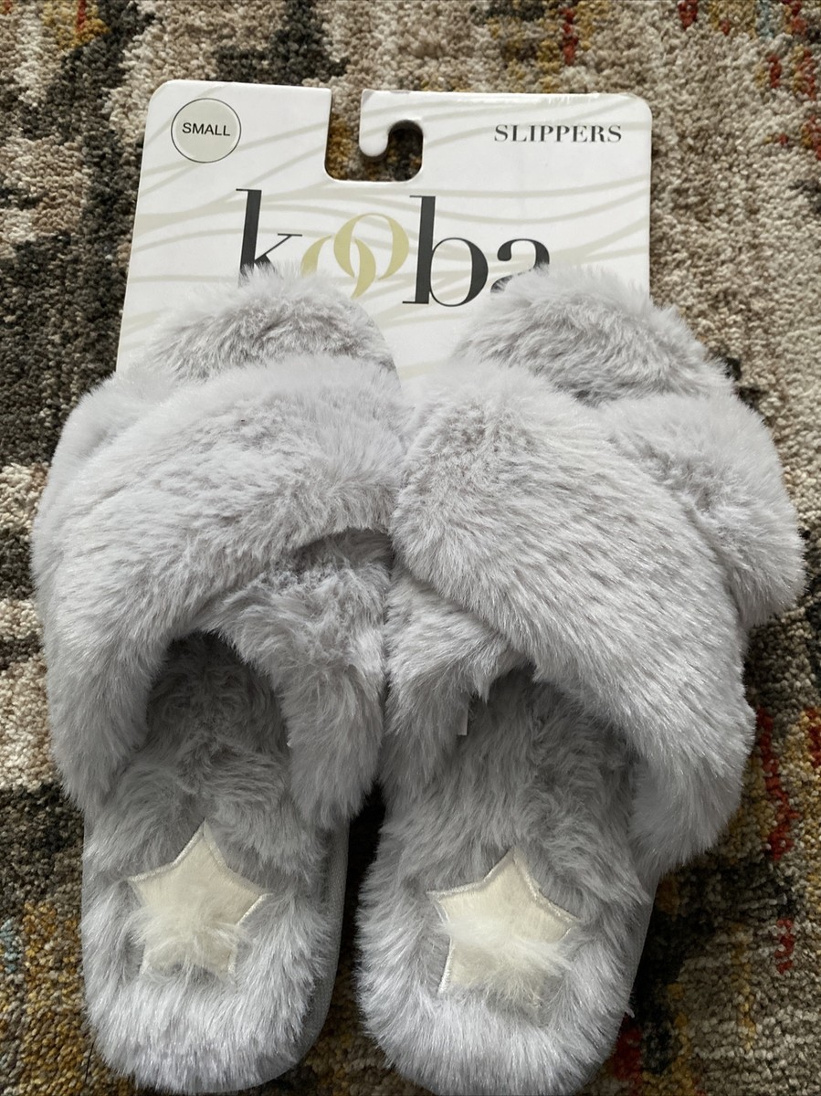 Kooba Women's Size Small 5-6 Gray Open-toed Memory Foam Faux