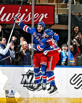 Mika Zibanejad Rangers Five Goal Game Overtime Goal Celebration 8'' x 10'' Photo