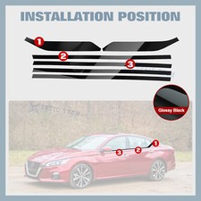 Unique Bargains 8 Pcs Car Door Pillar Window Trim For Toyota Prado 2024 2025 Black