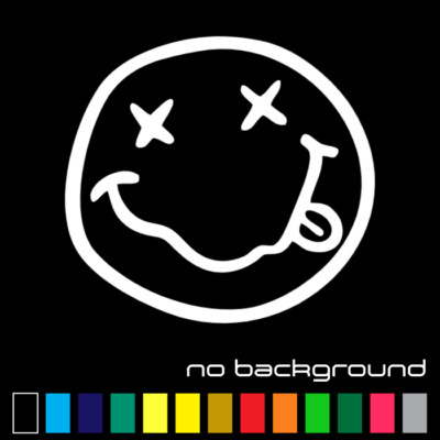 Nirvana Smiley Face Sticker Vinyl Decal - Mgk Kurt Cobain Music Car Window Rock