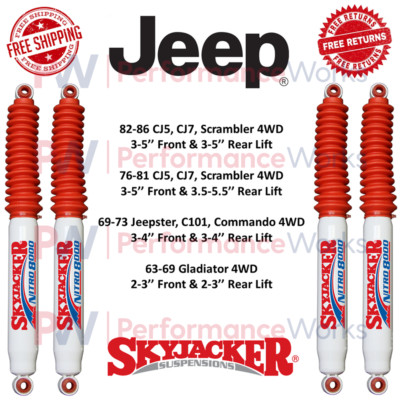 Skyjacker Shock Set Front Rear For CJ5, CJ7, Scrambler, Jeepster, C101, Commando