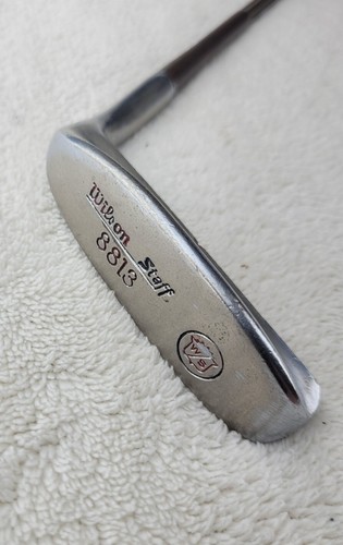 Putter de hoja Wilson Staff 8813 eje acanalado 34,7 velocidades envoltura de cuero GP - Imagen 2 de 15