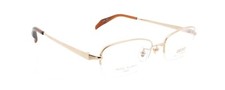 New Authentic SEIKO T916 001 Japan Gold Titanium Half Rim Eyeglasses Frames NOS