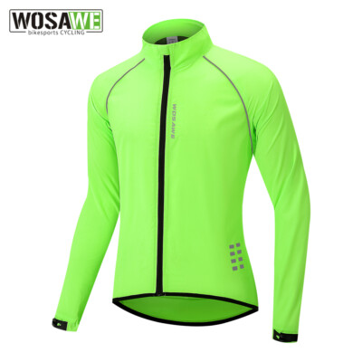 WOSAWE Damen Fahrradjacke Mit Kapuze - Atmungsaktiv, Winddicht, Reflektierend (Grün, M)