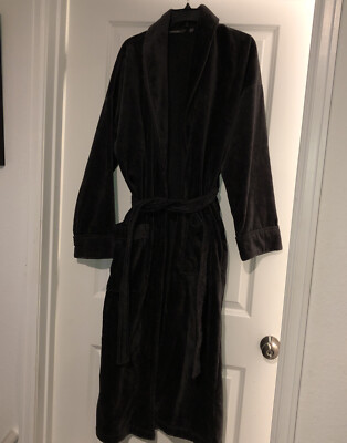 croft and Barrow Robe Large Long gray Cotton Terrycloth One Size