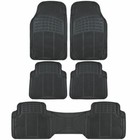 5pc Set All Weather Heavy Duty Rubber SUV Car Black Floor Mats Front Rear Liner