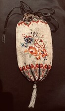 Antique Evening Drawstring Beaded Bag 1920 s Fabulous