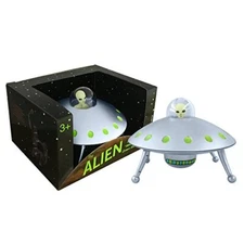 Alien Glow-in-The-Dark UFO Space Ship and Bendable Action Figure Toy