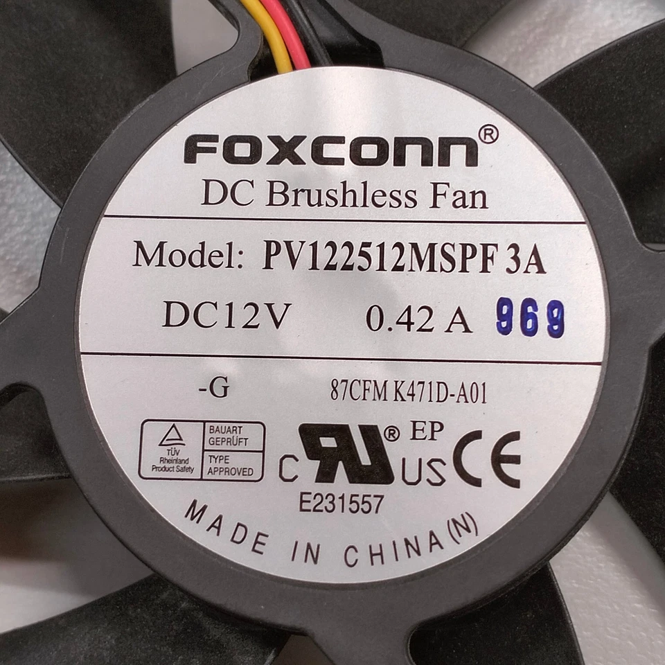 Genuine Dell Vostro 410 420 Desktop Case Cooling Fan 0K471D PV122512MSPF 3A - Image 2 of 4