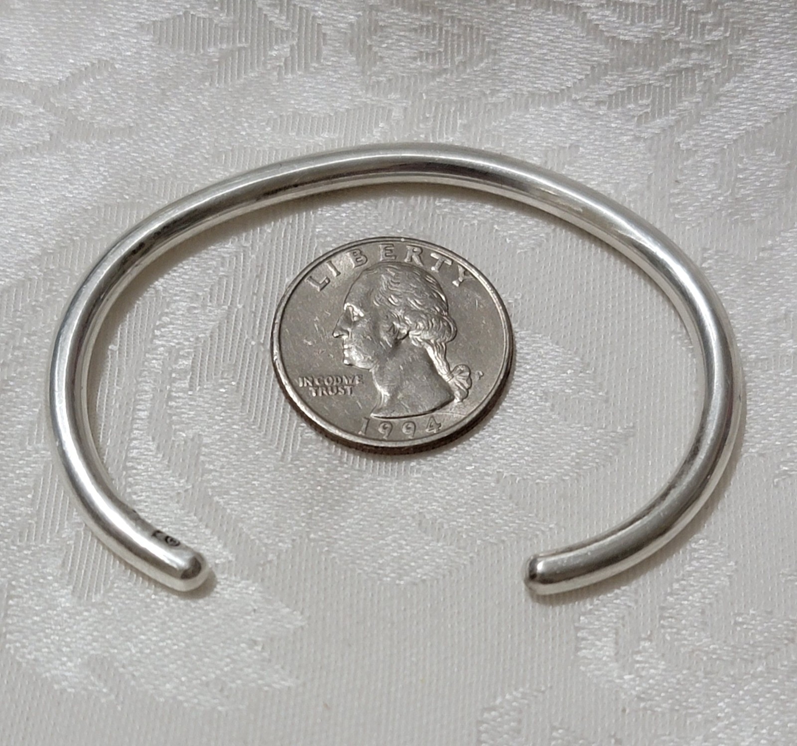 SOLID STERLING SILVER ROUND & SHINY PLAIN DESIGNE… - image 12