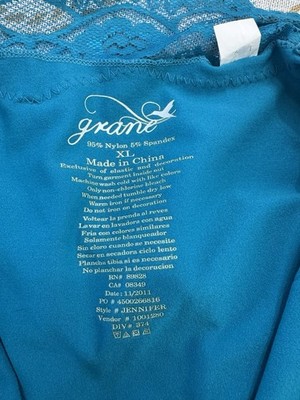 Grane Blue Lace Boarder Lined Spaghetti Strap Tank Top Y2K 2000s