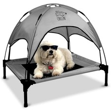 Floppy Dawg Just Chillin' Elevated Dog Bed. Cool Cot with Removable Canopy Shade