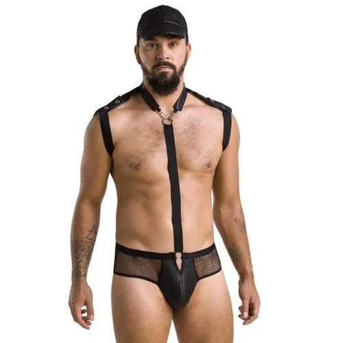 PASSION Set John Männer Dessous Lack Jock Strap Tanga Sexy Reizwäsche Herren Cap - Bild 3 von 4