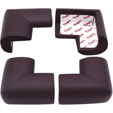 4 Pack Soft Foam Baby Proofing Corner Guards Edge Protectors, Pre-Taped Tab...