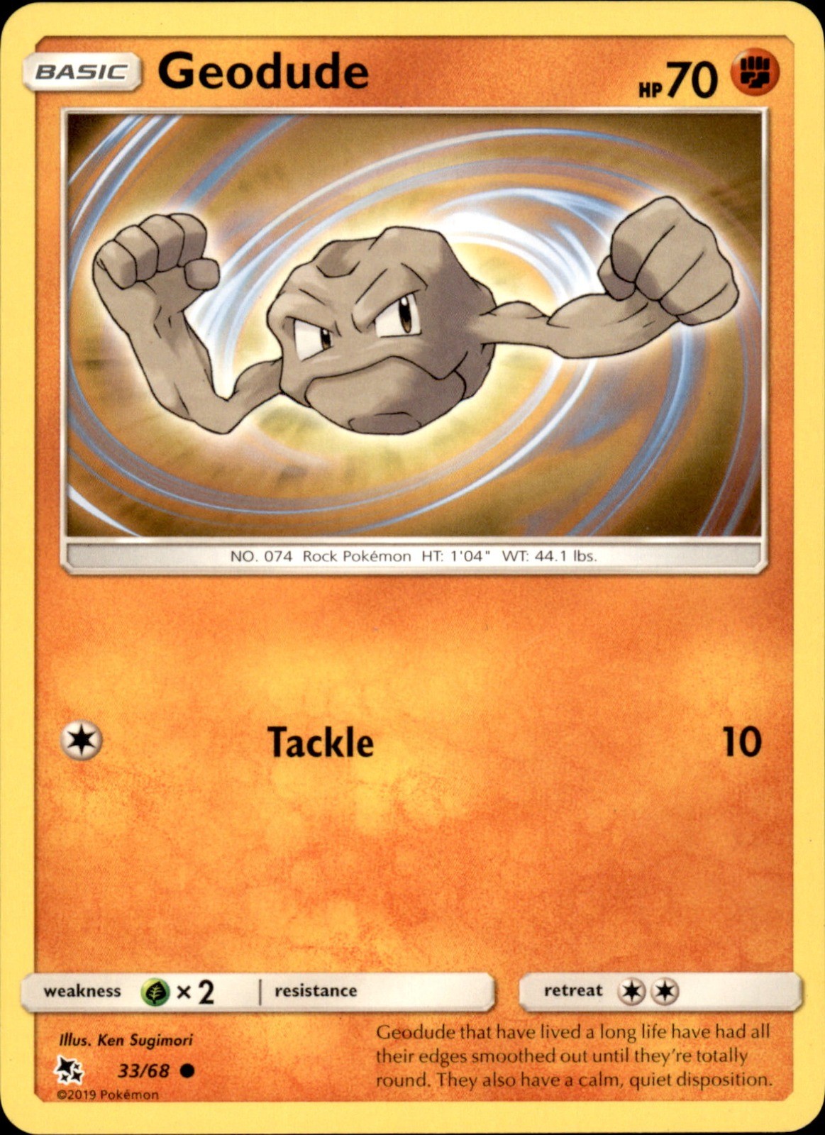 Geodude 33/68 - Pokemon Hidden Fates - LP