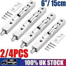2/4pcs 6" 15cm Door Bolt Lock Flush Bolt Latch Lock Concealed Door Security