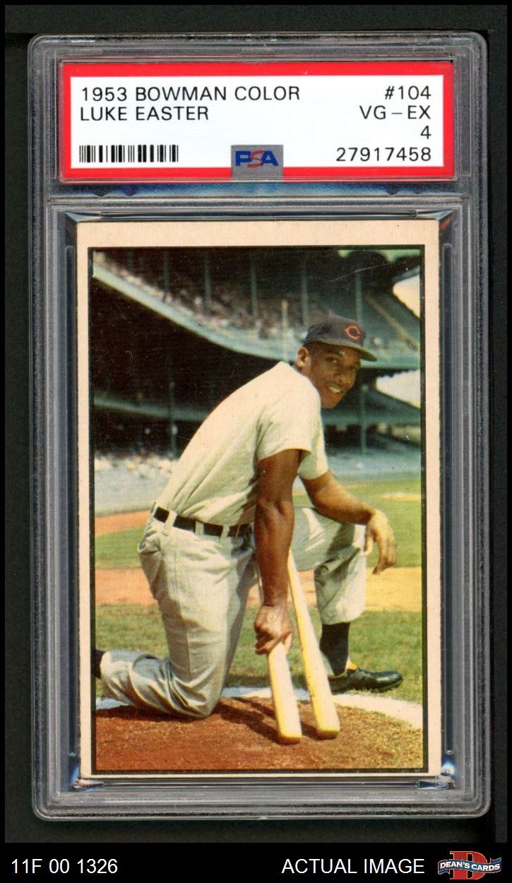 1953 Bowman #104 Luke Easter Indians PSA 4 - VG/EX
