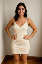 American Apparel Women's Sheer Jersey Chemise cream creme medium