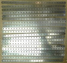 20 BANDES NICKEL DE 25 TROUS DE 32cm réf 1 PIECE MECCANO ANNEES 20 BOITE 0a à 7