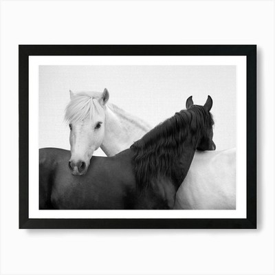 Yin And Yang Horses Art Print Framed Wall Art Poster Canvas Print Picture