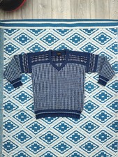 Vintage Tootal Jumper Sweater M/40-42" Chest White Blue Summer Sports Tennis