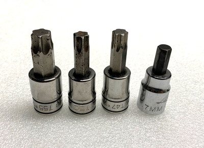 SNAP-ON FTX55E, FTX50E, FTX47E Torx Bit Chrome Socket Driver 3/8  Dr. Lisle 7mm